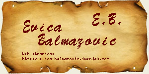 Evica Balmazović vizit kartica